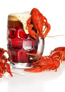 beer and crayfish